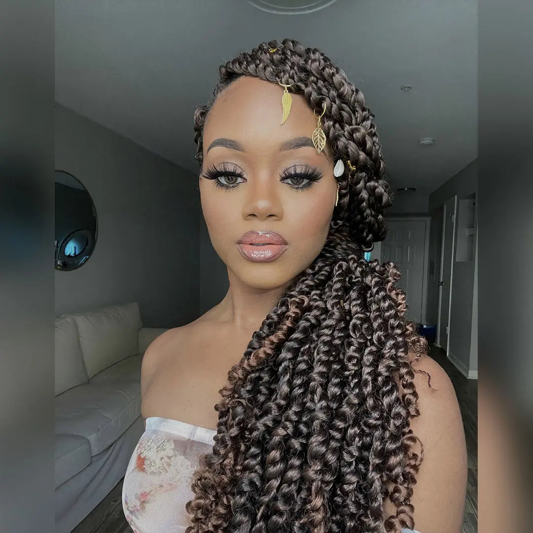 Toyotress Tiana Passion Twist Hair Pre-Twisted Pre-Looped Passion Twists Crochet Braids Made Of Bohemian Hair Synthetic Braiding Hair Extension